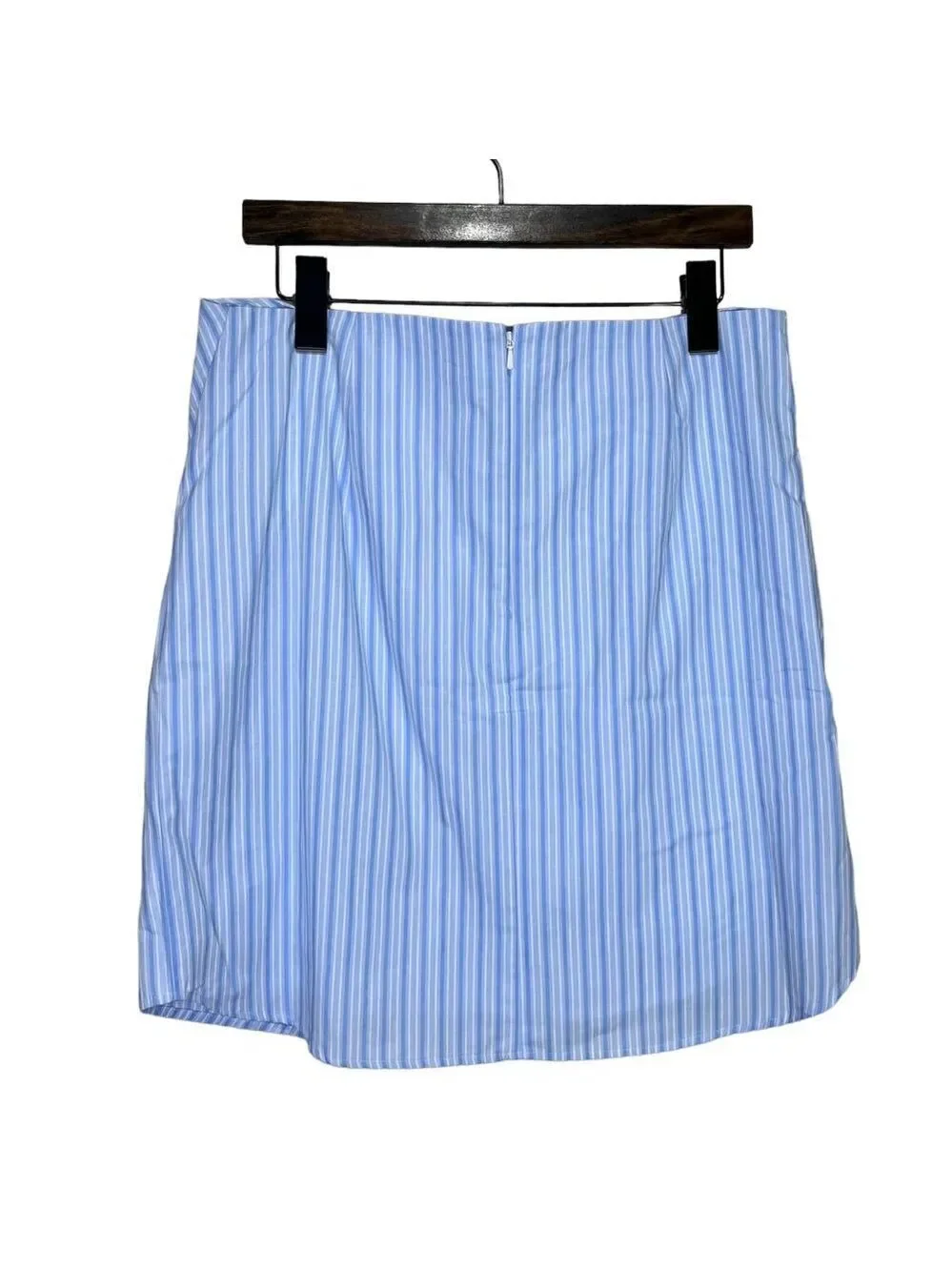 NEW Maeve Anthropologie Two Piece Shirt and Skirt Set Blue White Stripe Size 12